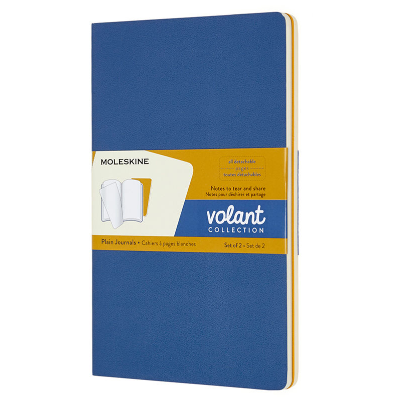 Блокнот Moleskine VOLANT QP723B41M17 синий/желтый янтарный, без разлиновки, 96 стр, 1 шт